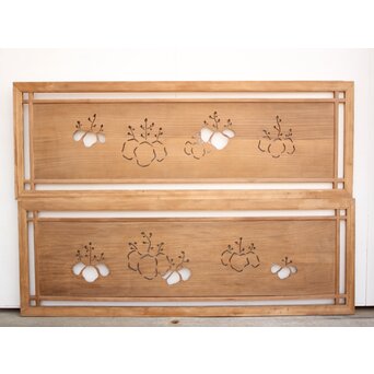 長尺特大 桐透かし欄間 2枚1組　R2213