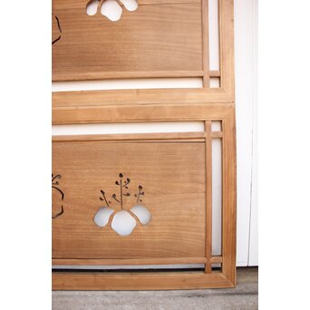 長尺特大 桐透かし欄間 2枚1組　R2213 