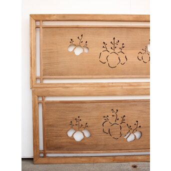 長尺特大 桐透かし欄間 2枚1組　R2213 