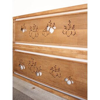 長尺特大 桐透かし欄間 2枚1組　R2213 