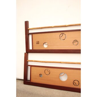 在銘 ツボツボ透かし欄間 2枚1組　R2215 