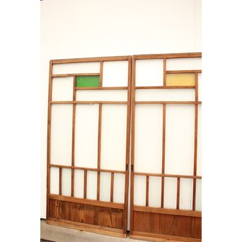 色ガラスの細分ガラス戸 4枚1組　GD1076 