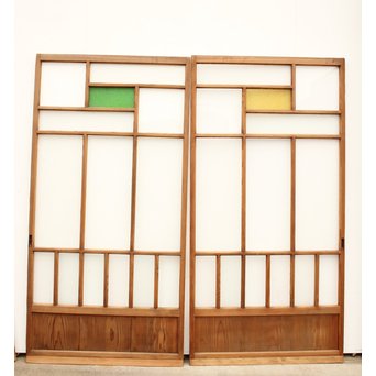 色ガラスの細分ガラス戸 4枚1組　GD1076 