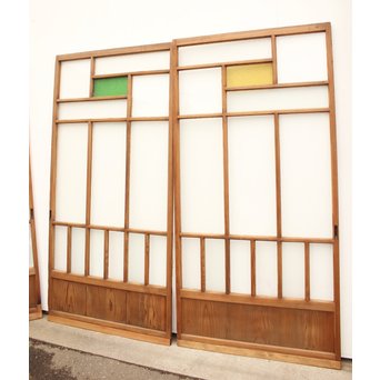 色ガラスの細分ガラス戸 4枚1組　GD1076 