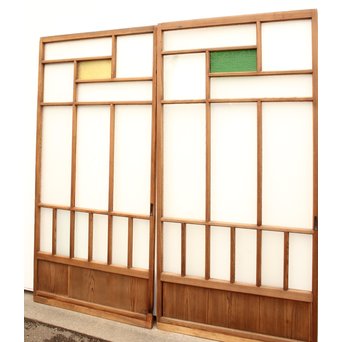色ガラスの細分ガラス戸 4枚1組　GD1076 
