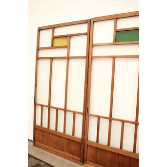 色ガラスの細分ガラス戸 4枚1組　GD1076 