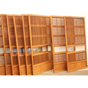 8枚組 障子枠付クリアガラス格子戸　L900Y 