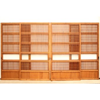 8枚組 障子枠付クリアガラス格子戸　L900Y EFGH　4枚