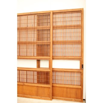 8枚組 障子枠付クリアガラス格子戸　L900Y 