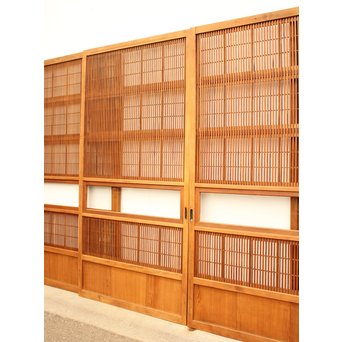 8枚組 障子枠付クリアガラス格子戸　L900Y 