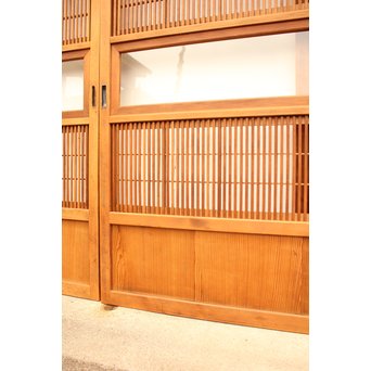 8枚組 障子枠付クリアガラス格子戸　L900Y 