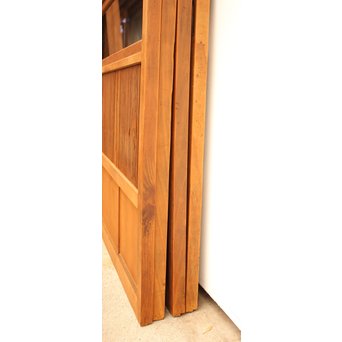 8枚組 障子枠付クリアガラス格子戸　L900Y ※1枚縦框に反りが見られます