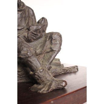 朝倉文夫実兄 渡辺長男 【翁と赤子】ブロンズ像　S3032 