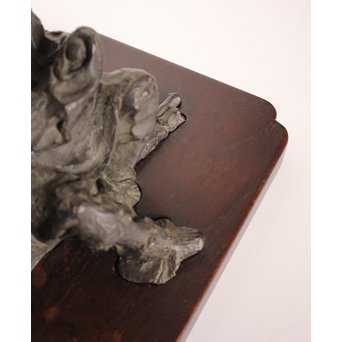 朝倉文夫実兄 渡辺長男 【翁と赤子】ブロンズ像　S3032 