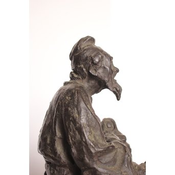 朝倉文夫実兄 渡辺長男 【翁と赤子】ブロンズ像　S3032 