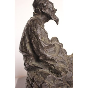 朝倉文夫実兄 渡辺長男 【翁と赤子】ブロンズ像　S3032 