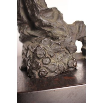 朝倉文夫実兄 渡辺長男 【翁と赤子】ブロンズ像　S3032 