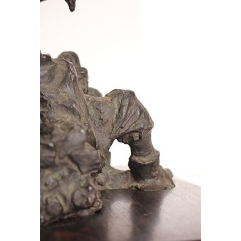 朝倉文夫実兄 渡辺長男 【翁と赤子】ブロンズ像　S3032 