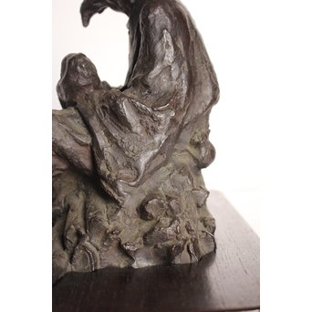 朝倉文夫実兄 渡辺長男 【翁と赤子】ブロンズ像　S3032 