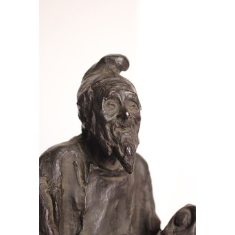 朝倉文夫実兄 渡辺長男 【翁と赤子】ブロンズ像　S3032 