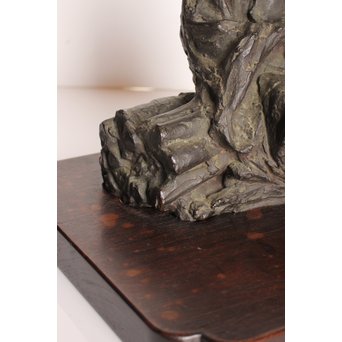 朝倉文夫実兄 渡辺長男 【翁と赤子】ブロンズ像　S3032 