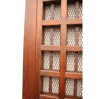 鉄格子と升格子の蔵戸　W576 