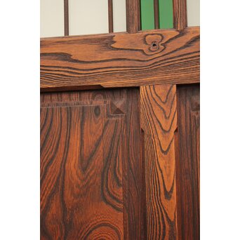 ハイサイズ緑色ガラスの堅木建具 2枚1組　GD1079Y 