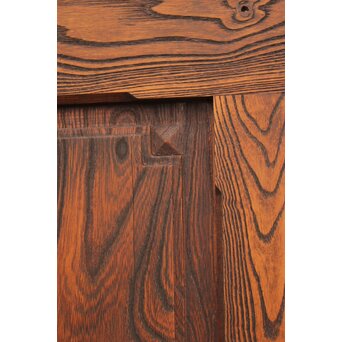 ハイサイズ緑色ガラスの堅木建具 2枚1組　GD1079Y 