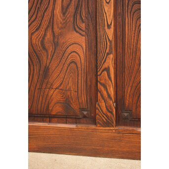 ハイサイズ緑色ガラスの堅木建具 2枚1組　GD1079Y 