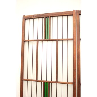 ハイサイズ緑色ガラスの堅木建具 2枚1組　GD1079Y 