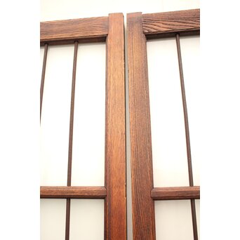 ハイサイズ緑色ガラスの堅木建具 2枚1組　GD1079Y 