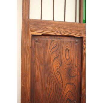 ハイサイズ緑色ガラスの堅木建具 2枚1組　GD1079Y 