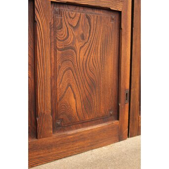 ハイサイズ緑色ガラスの堅木建具 2枚1組　GD1079Y 