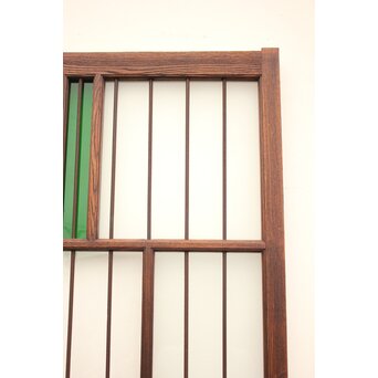 ハイサイズ緑色ガラスの堅木建具 2枚1組　GD1079Y 