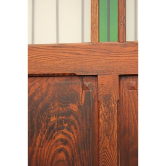 ハイサイズ緑色ガラスの堅木建具 2枚1組　GD1079Y 