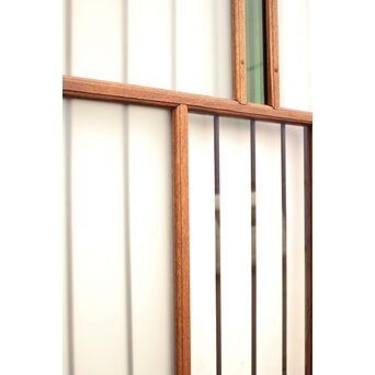 ハイサイズ緑色ガラスの堅木建具 2枚1組　GD1079Y 