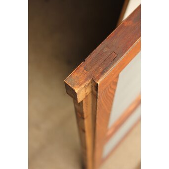 ハイサイズ緑色ガラスの堅木建具 2枚1組　GD1079Y 