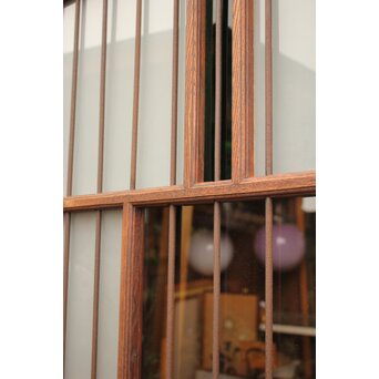 ハイサイズ緑色ガラスの堅木建具 2枚1組　GD1079Y 