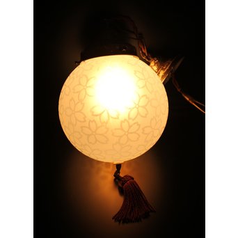 桜紋球体オパール照明　A1793 