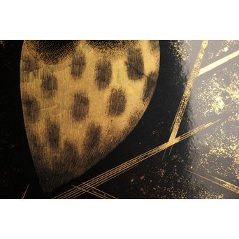 三谷吾一 沈金とり 扇面壁面装飾　S3036 