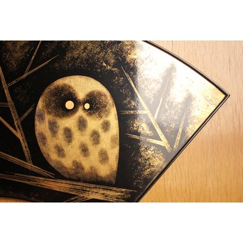 三谷吾一 沈金とり 扇面壁面装飾　S3036 