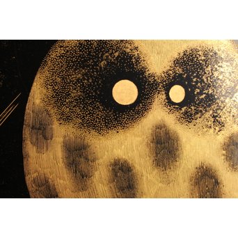 三谷吾一 沈金とり 扇面壁面装飾　S3036 