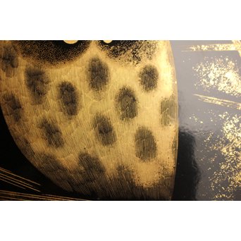 三谷吾一 沈金とり 扇面壁面装飾　S3036 