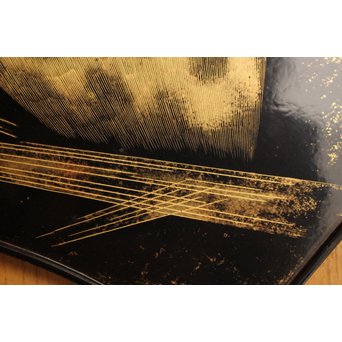 三谷吾一 沈金とり 扇面壁面装飾　S3036 