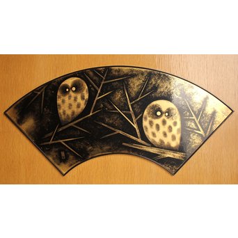 三谷吾一 沈金とり 扇面壁面装飾　S3036 