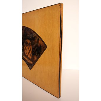 三谷吾一 沈金とり 扇面壁面装飾　S3036 