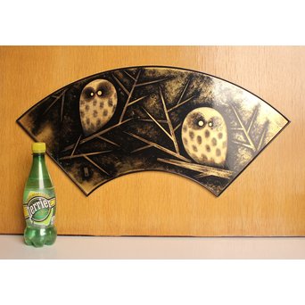 三谷吾一 沈金とり 扇面壁面装飾　S3036 