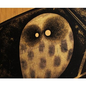 三谷吾一 沈金とり 扇面壁面装飾　S3036 