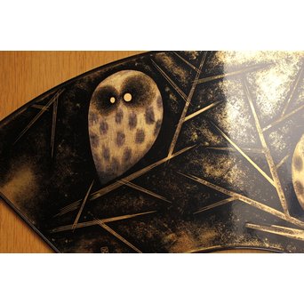 三谷吾一 沈金とり 扇面壁面装飾　S3036 