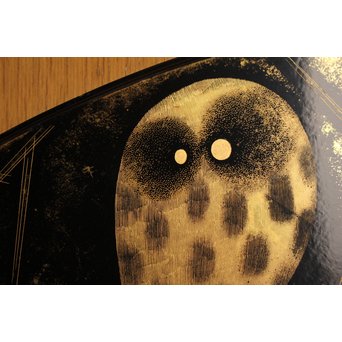 三谷吾一 沈金とり 扇面壁面装飾　S3036 